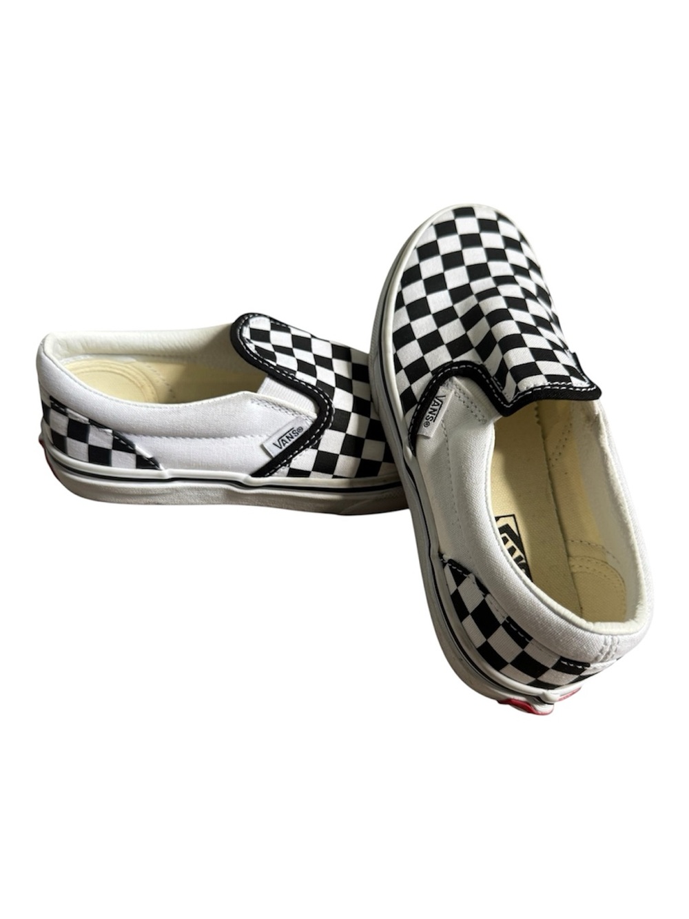 Vans Classic Checkerboard Slip-On Shoes Black & White Child Size 3
